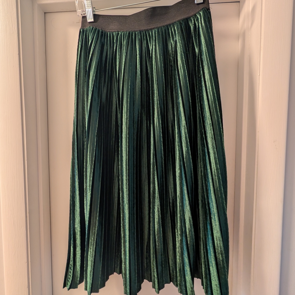 Emerald Green Pleated Skirt